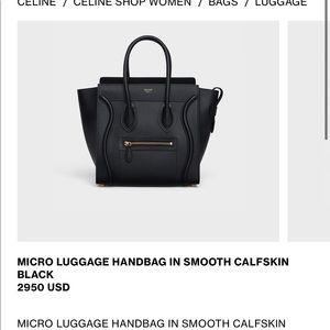 ❌SOLD❌ Celine Micro Luggage Handbag Black LIKE NEW
